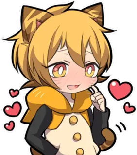 😳 애니메이션, 귀여운, 고양이, 사랑, 하트, 스티커, 카와이, 볼터치 telegram sticker