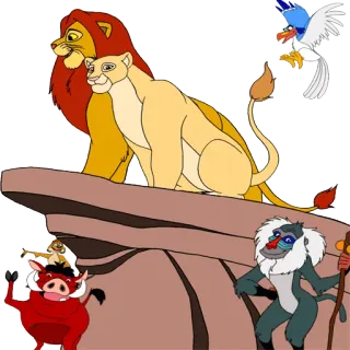 🦁 Simba The Lion King leone, cartone animato, animale, personaggi, film whatsapp sticker