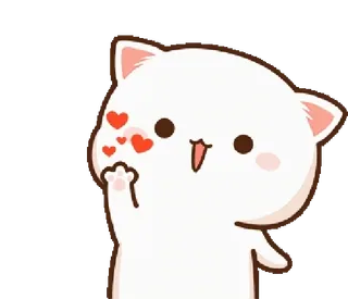 🥰 chat, kawaii, amour, coeurs, mignon, animal, dessin animé telegram sticker