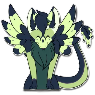 😊 Fantasy, Anthro, Smok, Wąż, Słodkie, Kreskówka, Zwierzę telegram sticker