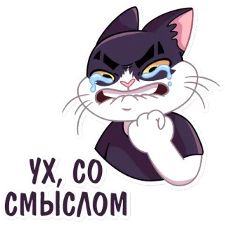 🤨 УХ,, СО СМЫСЛОМ кот, плачет, стикер, злой, русский telegram sticker