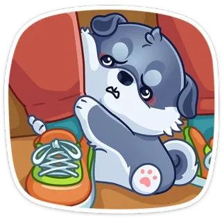 🥺 anjing, anak anjing, lucu, hewan, peliharaan, kartun, stiker telegram sticker