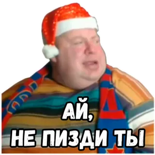 😒 АЙ, НЕ ПИЗДИ ТЫ rosyjski, wulgaryzmy, mem, boże narodzenie, zima telegram sticker
