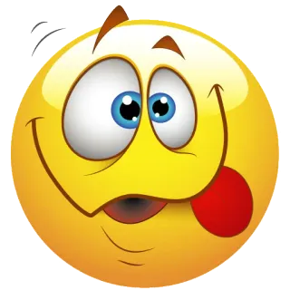 😋 emoji, smiley face, cartoon, funny, humor whatsapp sticker
