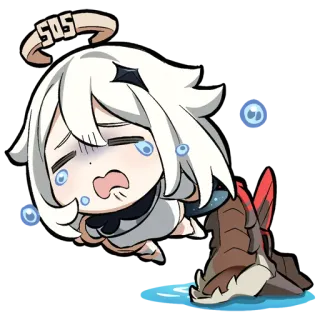 😰 Paimon Genshin Impact SOS Anime, Jeu vidéo, Personnage, Paimon, Genshin Impact, Pleurs, SOS, Émotionnel, Kawaii telegram sticker