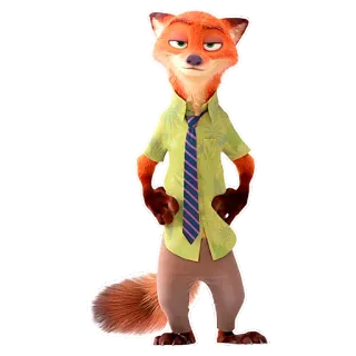 😌 Nick Wilde Zootopia fox, zootopia, disney, animal, cartoon telegram sticker