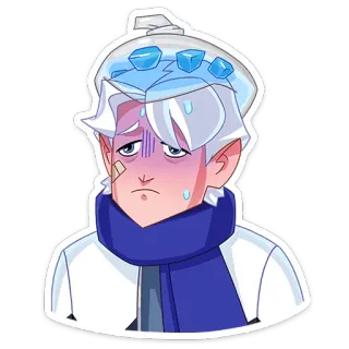 ☹️ ประคบเย็น, ป่วย, อ่อนเพลีย, อารมณ์เสีย, ตัวละคร, ศิลปะดิจิทัล, เหงื่อ whatsapp sticker