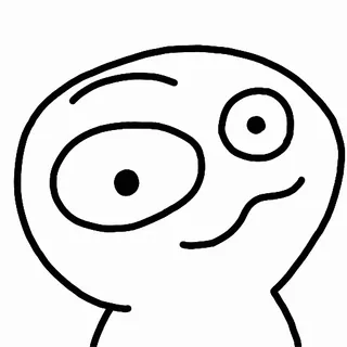 😏 Cartoon, Figur, Lustig, Ausdruck, Verrückt, Einfach, Strichzeichnung telegram sticker