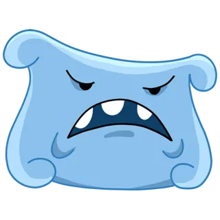 😾 marah, kartun, karakter, ilustrasi, biru, murung, sedih whatsapp sticker