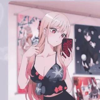😘 anime, girl, selfie, cartoon telegram sticker