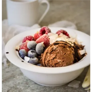 🙂 ice cream, dessert, berries, chocolate, food, fruit telegram sticker