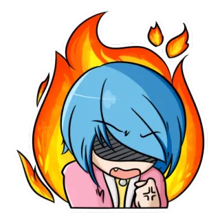😡 Anime, Wütend, Frustriert, Genervt, Feuer, Ausdruck, Verärgert telegram sticker