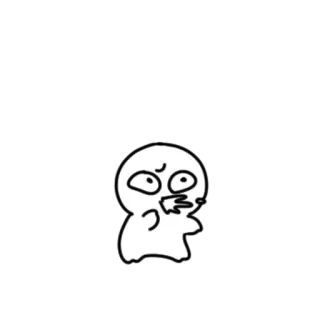 💬 kreskówka, biała plama, zdezorientowany, patyczak, wyraz, animowany, śmieszne telegram sticker