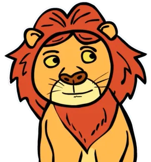 👀 лев, животное, мультик, милый, персонаж telegram sticker