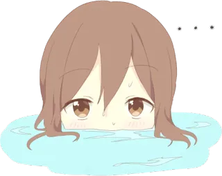 😶 anime, girl, swimming, cute, kawaii, water, cartoon telegram sticker