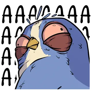 🤬 AAAAAAA burung, kartun, berteriak, jengkel, frustrasi, stres whatsapp sticker