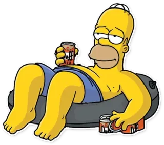 🍺 Homer Simpson The Simpsons Homer Simpson, Duff Bier, Cartoon, Entspannung, Planschbecken, Lustig, Die Simpsons telegram sticker