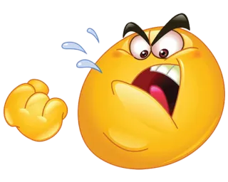 😠 angry, emoji, frustrated, expression, yellow telegram sticker