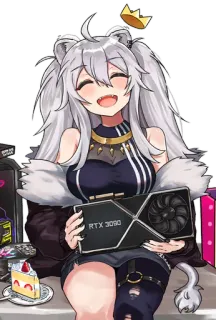 😄 RTX 3090 动漫女孩, GPU, RTX 3090, 角色, 贴纸 telegram sticker