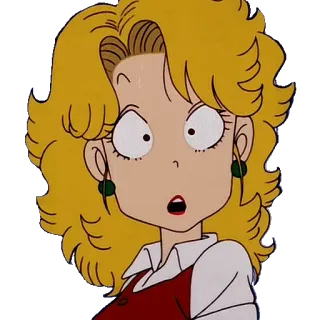 😮 anime, mulher, desenho animado, loira, expressão, surpresa telegram sticker