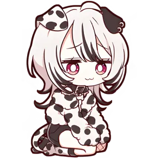 🙃 Anime, Hund, Dalmatiner, Süß, Kawaii, Chibi, Manga telegram sticker