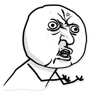 😓 meme, rage face, internet meme, rage comic, frustration, annoyed telegram sticker
