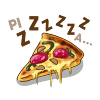 😴 PIZZZZZZA... pizza, cibo, cartoni animati, cucina italiana, delizioso, snack whatsapp sticker