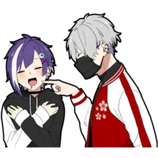 👈 anime, sticker, cartoon, illustration, characters, digital art telegram sticker