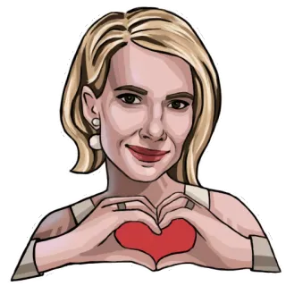 😘 mujer, corazón, amor, gesto, dibujos animados telegram sticker