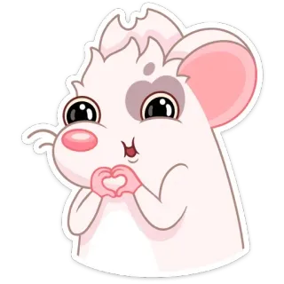 ❤️ мышь, милый, любовь, животное, мультфильм, сердце, каваий telegram sticker