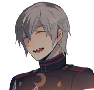 😊 Anime, Militair uniform, Lachend, Maansymbool telegram sticker