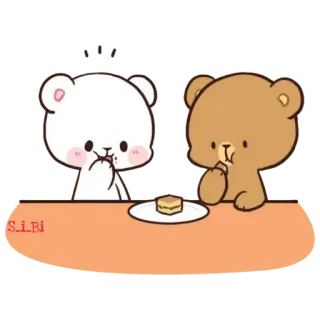 🍰 S_i_Bi Cartoni animati, Orsi, Carino, Cibo, Dolce telegram sticker