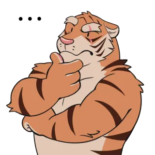 🤔 ... tigre, pensando, desenho animado, animal, ilustração telegram sticker