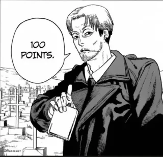 💈 100 POINTS. Anime, Mann, Punkte, Punktzahl, Sprechblase, Manga whatsapp sticker