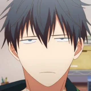 😞 anime, manga, cartoon, character, face telegram sticker