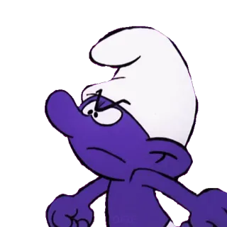 😾 Grouchy Smurf puffo, brontolone, cartone animato, arrabbiato, blu telegram sticker