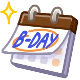 π B-DAY verjaardag, kalender, feest, evenement, groet telegram sticker