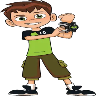 😁 Ben Tennyson Ben 10 мультфильм, анимация, Бен 10, инопланетянин, мальчик, персонаж telegram sticker