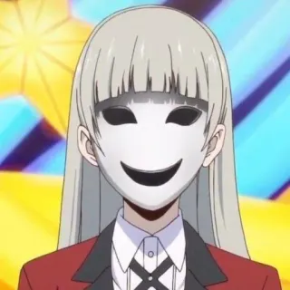 🗿 Kirari Momobami Kakegurui anime, mask, Kakegurui, Kirari Momobami, manga, woman telegram sticker