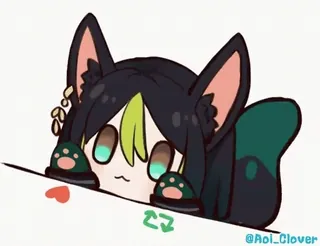 💠 @Aoi_Clover_ アニメ, 猫, かわいい, デジタルアート telegram sticker