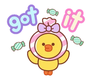 ⭐ got it утка, понял, милый, наклейка, конфета, сладкий telegram sticker