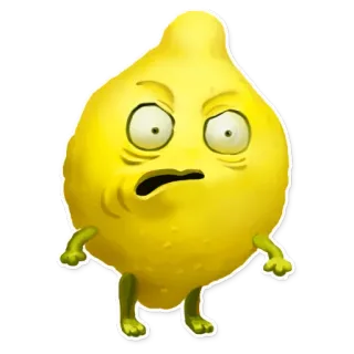 😡 limão, fruta, desenho animado, engraçado, azedo, zangado telegram sticker