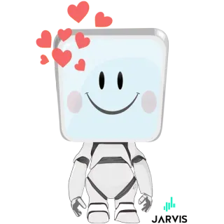 ❤️ Roboter, Cartoon, Smiley, Herzen, Süß, Figur whatsapp sticker