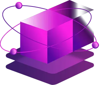 🧊 cube, atome, violet, technologie, science, futuriste whatsapp sticker