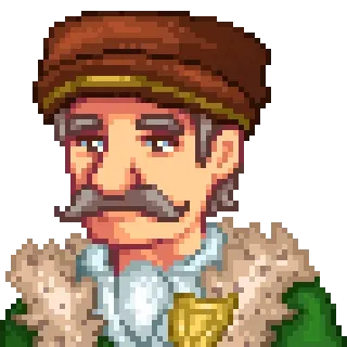 💅 Pixel art, Hombre, Sombrero, Retrato, Bigote telegram sticker