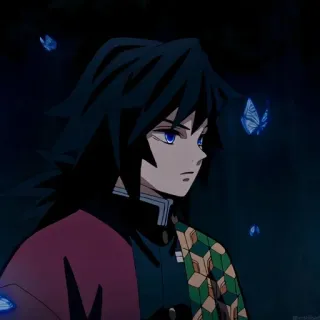 🌊 Giyu Tomioka Demon Slayer Аниме, Клинок, рассекающий демонов, Гию Томиока, Манга, Персонаж telegram sticker