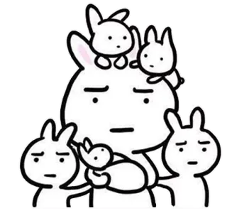 😂 bunny, rabbit, cute, animals, family telegram sticker