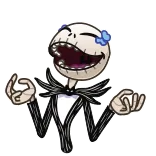 💀 Jack Skellington The Nightmare Before Christmas Jack Skellington, L'Étrange Noël de Monsieur Jack, squelette, dessin animé whatsapp sticker