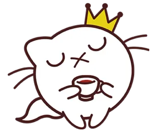🍷 귀여운, 유령, 차, 왕관, 만화 telegram sticker