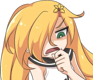 😣 Cartone animato, Ragazza, Anime, Arrabbiato/a, Espressione, Arrabbiato/a whatsapp sticker